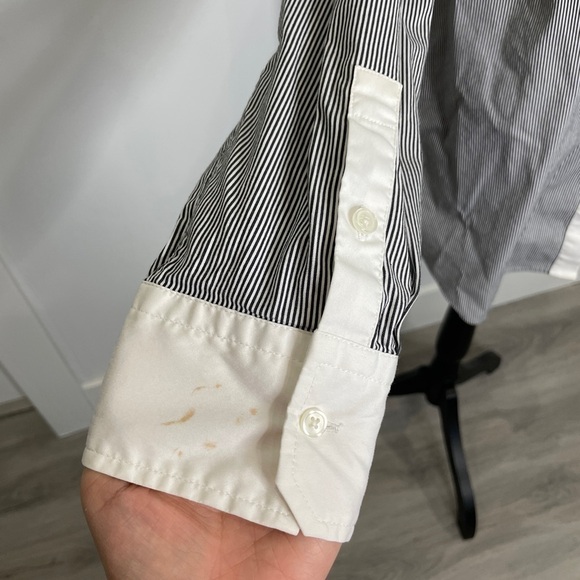 Ann Taylor Black and White Striped Button Up - Picture 6 of 6